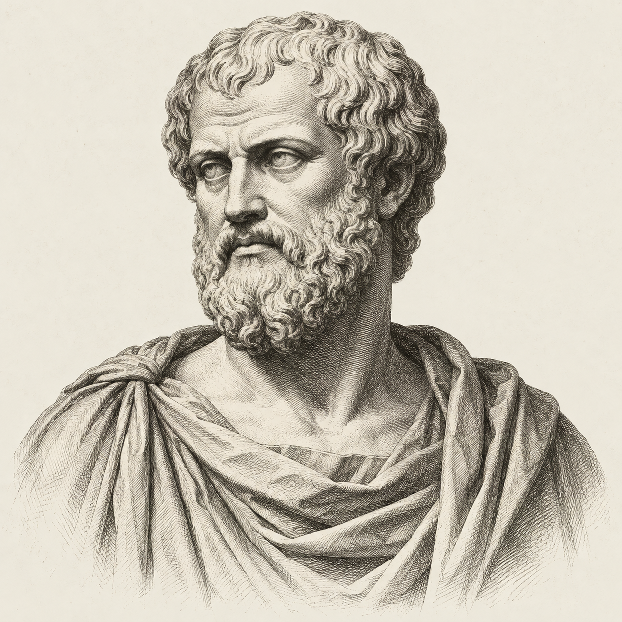 An original engraved portrait of Aristotle